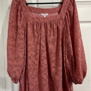 LC Lauren Conrad 2X Dusty Rose Textured Top
